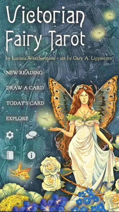 Capturas de tela do Victorian Fairy Tarot