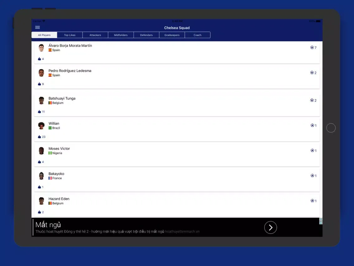 Tangkapan layar Chelsea Lover - CFC family iPad 