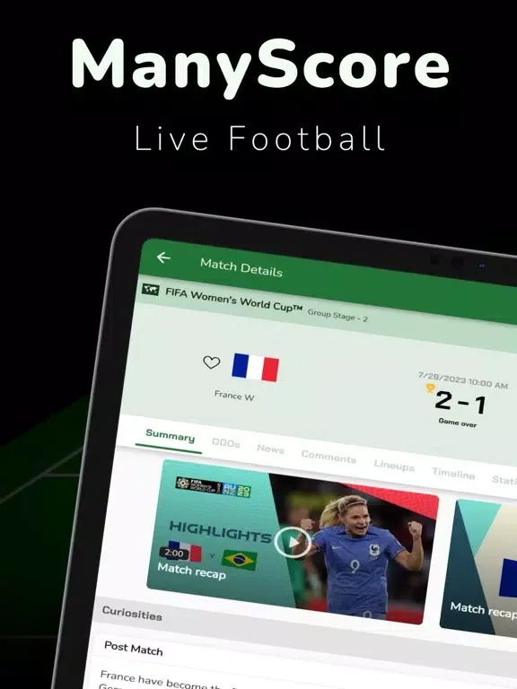 Live Score Football: ManyScore iPad  Screenshots