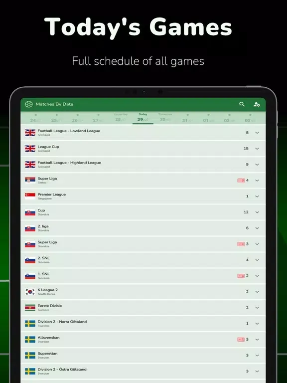 Live Score Football: ManyScore iPad  Screenshots