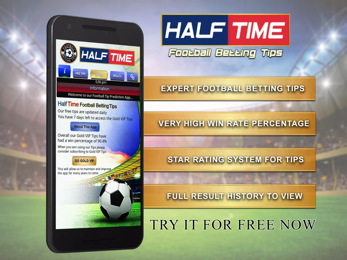 Ảnh chụp màn hình của Half Time football betting tip