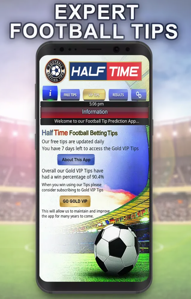 Ảnh chụp màn hình của Half Time football betting tip