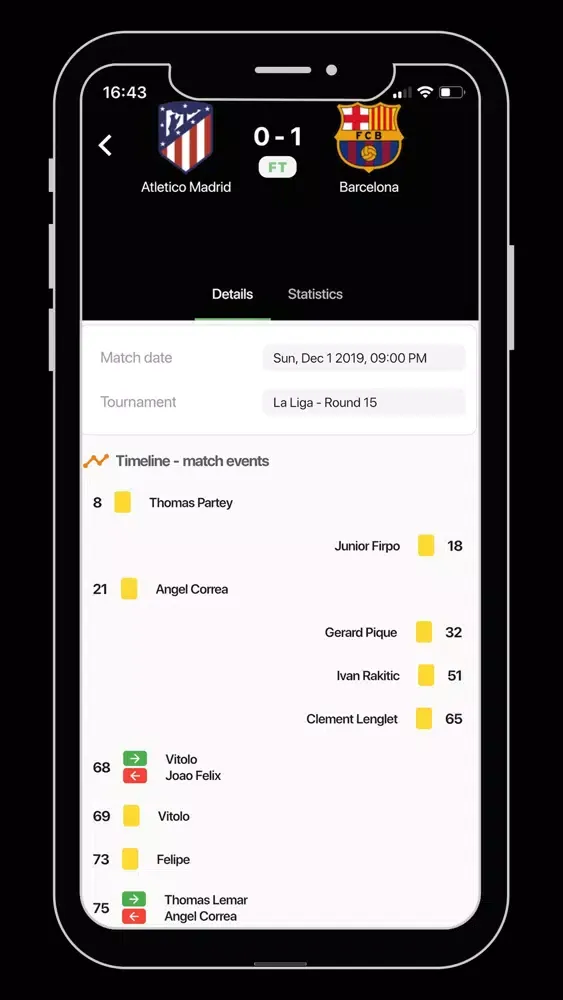 Capturas de pantalla de Footballers app