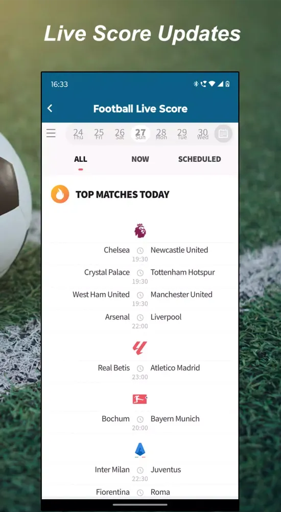 Capturas de tela do Live Football TV HD Streaming