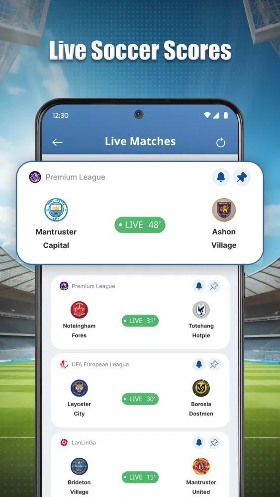 Capturas de tela do Live Score: Live Soccer Scores