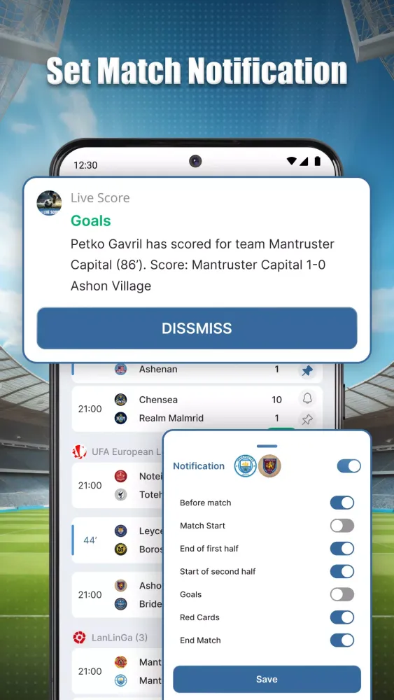 Capturas de tela do Live Score: Live Soccer Scores