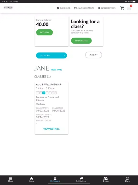 تصاویر Footnotes Dance Studio iPad 
