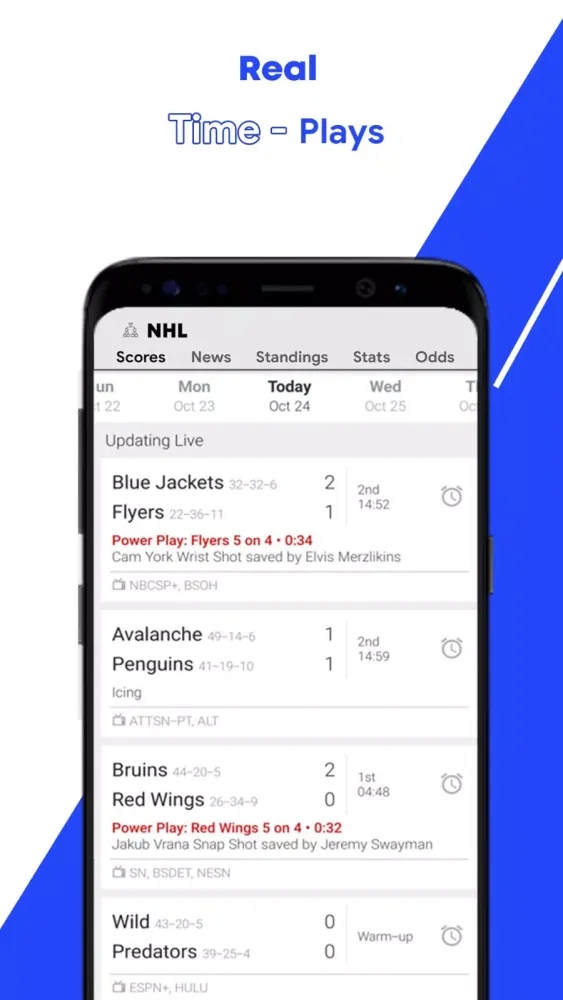 Tangkapan layar Live Streaming for NHL & NBA