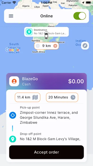 Ảnh chụp màn hình của BLAZE Driver - Drive and Earn
