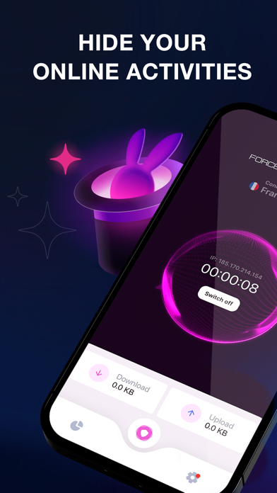 Tangkapan layar VPN Force Field - turbo fast