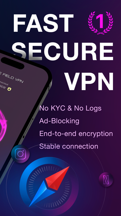 Tangkapan layar VPN Force Field - turbo fast