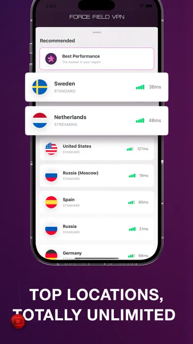 Captures d'écran de VPN Force Field - turbo fast