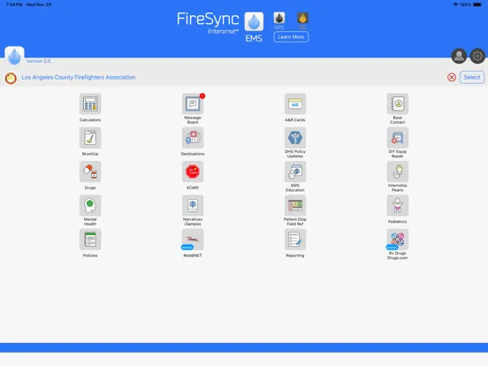 Captures d'écran de FireSync EMS iPad 