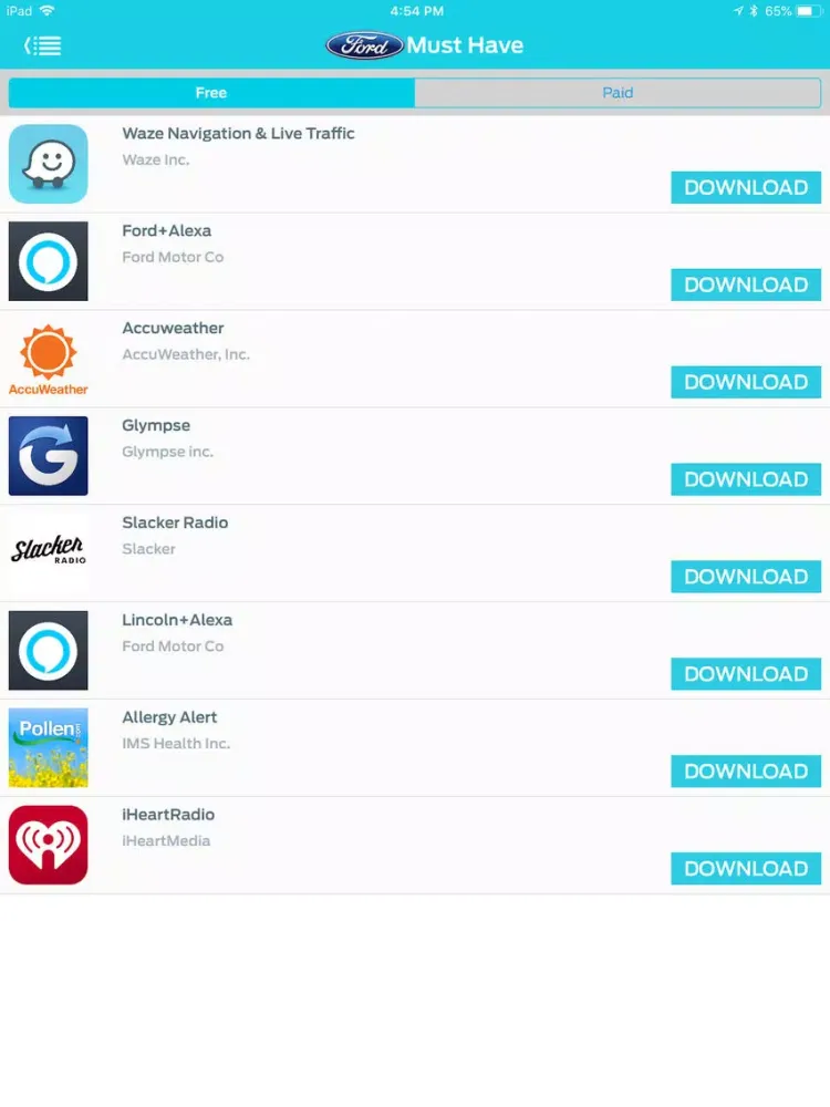 Captures d'écran de Ford App Catalog iPad 