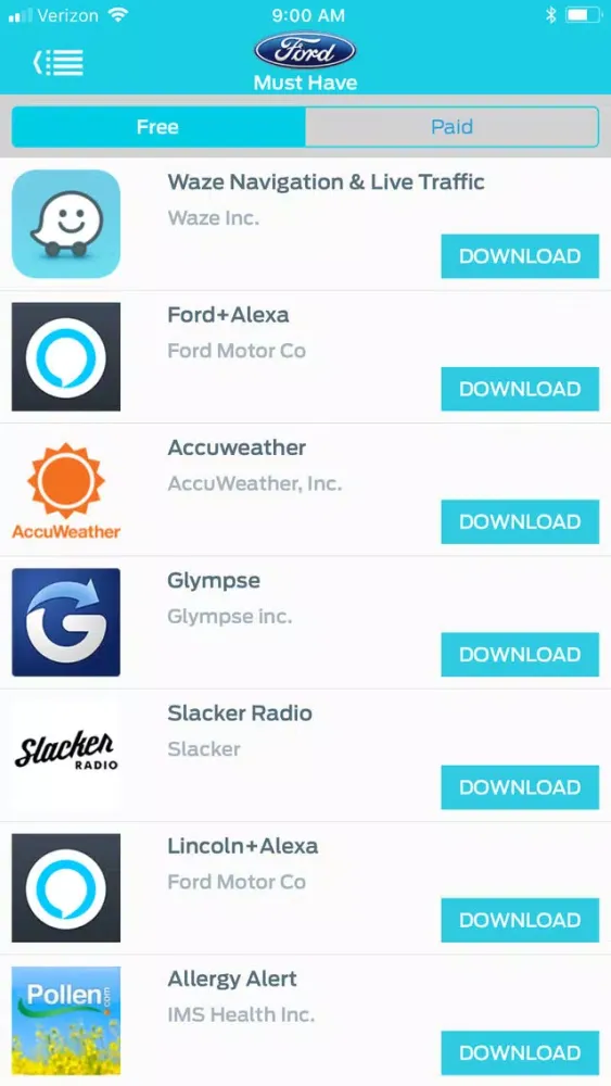 Captures d'écran de Ford App Catalog