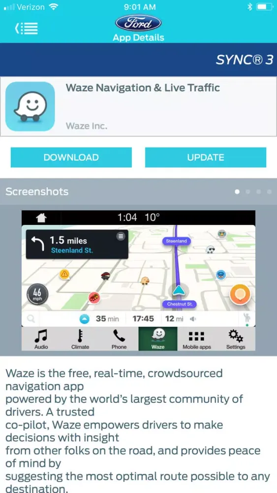 Captures d'écran de Ford App Catalog