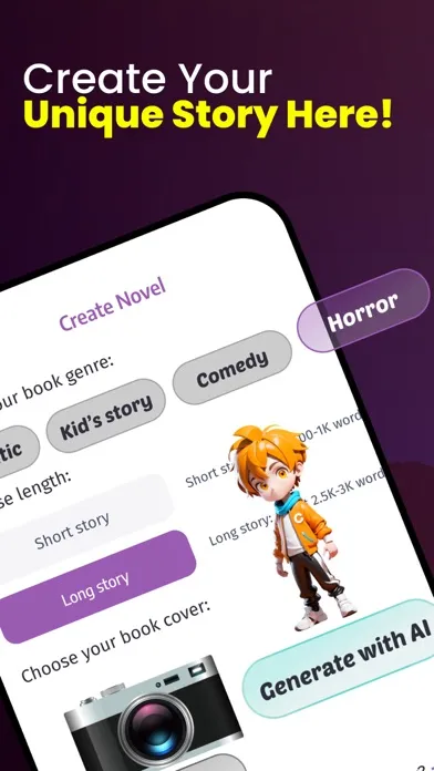 Zrzuty ekranu AI Story Generator Novel Maker