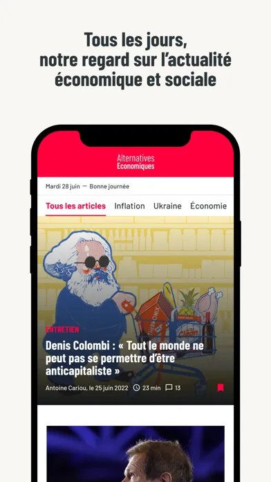 Capturas de tela do Alternatives Economiques
