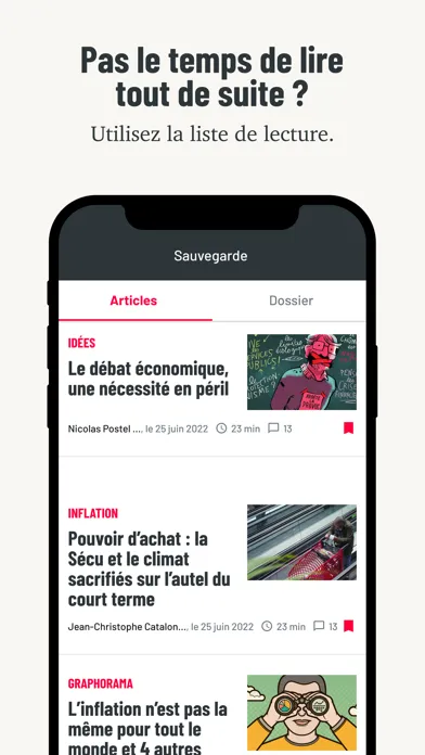 Capturas de tela do Alternatives Economiques