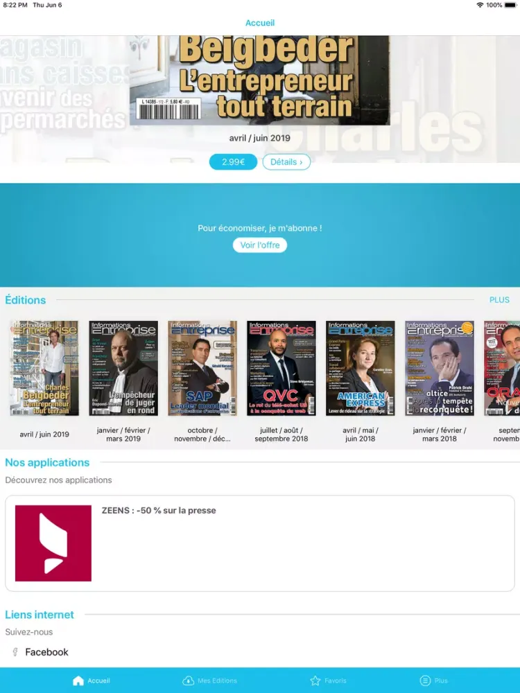 Zrzuty ekranu Informations Entreprise iPad 