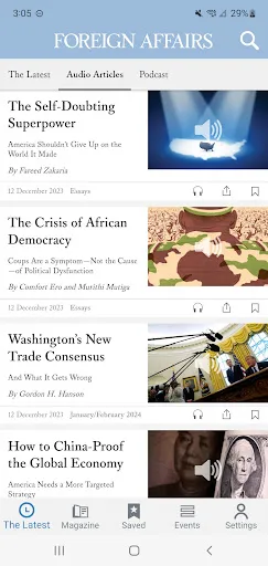 Foreign Affairs Magazine Screenshots