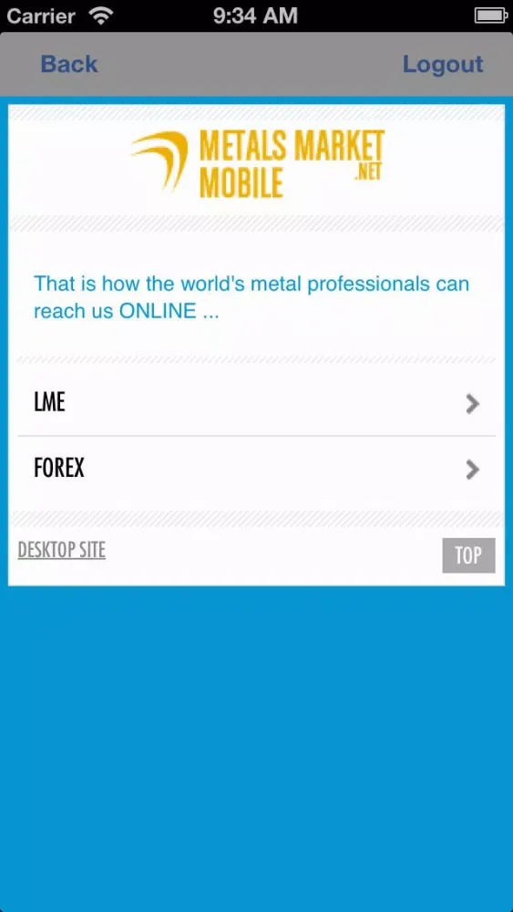 MetalsMarket Screenshots