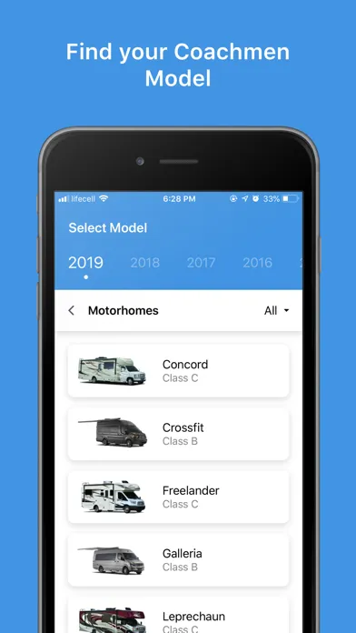 Zrzuty ekranu Coachmen RV Owner's Guide
