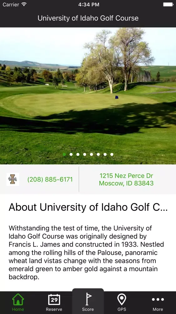 University of Idaho Golf Course - Scorecards, GPS, Maps, and more by ForeUP Golf سکرین شاٹس