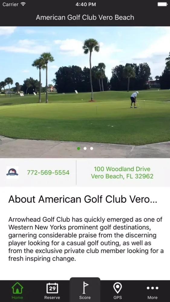 Capturas de tela do American Golf Club Vero Beach - Scorecards, Maps, and Reservations