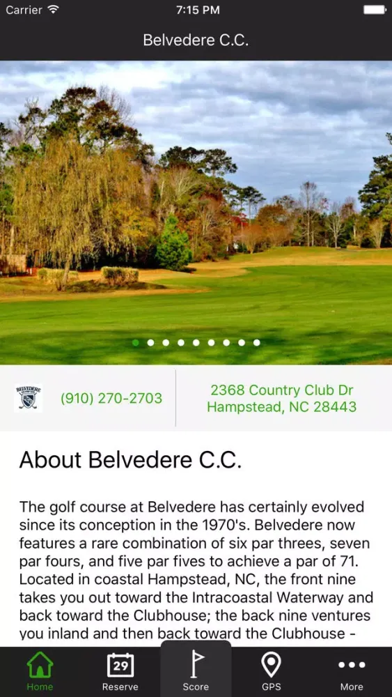 Belvedere C.C. - Scorecards, Maps, and Reservations Ekran Görüntüleri