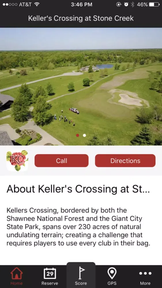 Tangkapan skrin Keller's Crossing - GPS and Scorecard