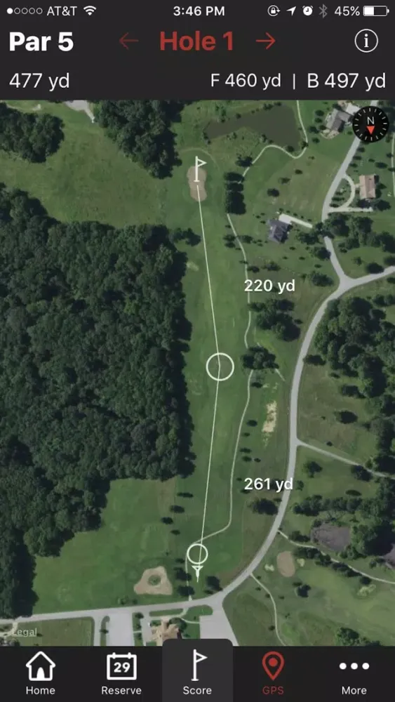 Tangkapan skrin Keller's Crossing - GPS and Scorecard