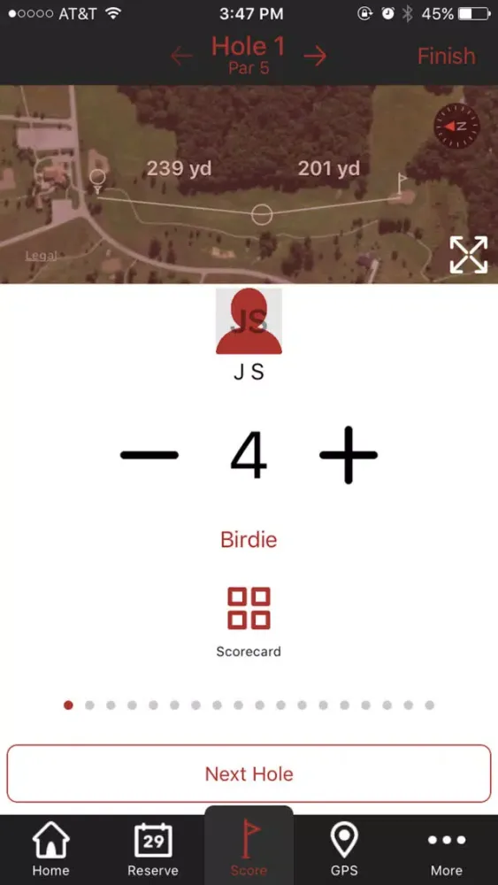 Tangkapan skrin Keller's Crossing - GPS and Scorecard