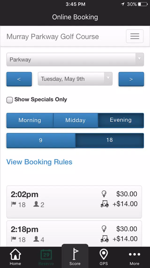 Screenshot di Murray Parkway Golf Course - GPS and Scorecard