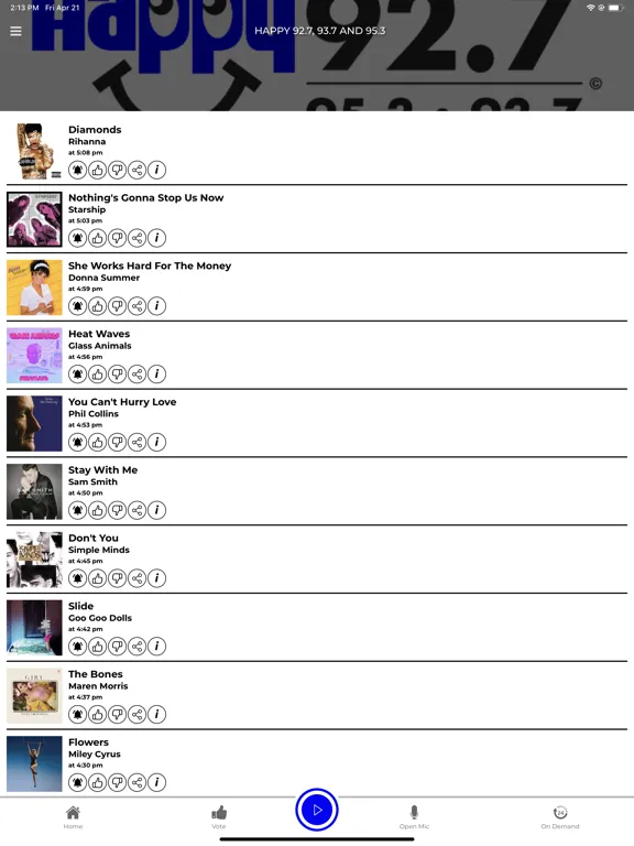 Happy 92.7 93.7 95.3 iPad  Screenshots