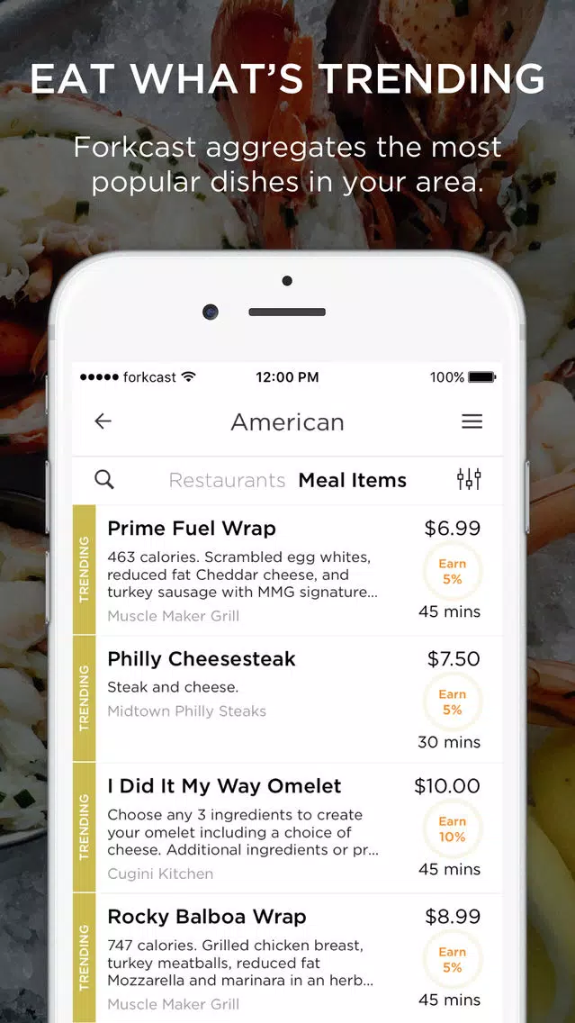 Zrzuty ekranu Forkcast - your next meal