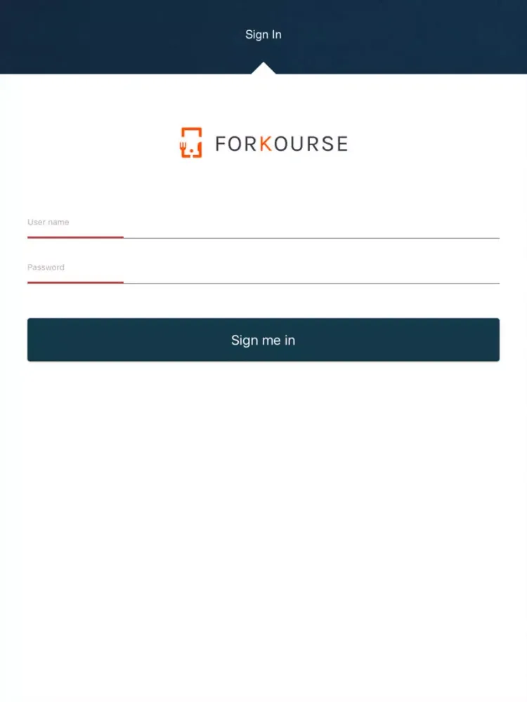 Tangkapan layar Forkourse Order iPad