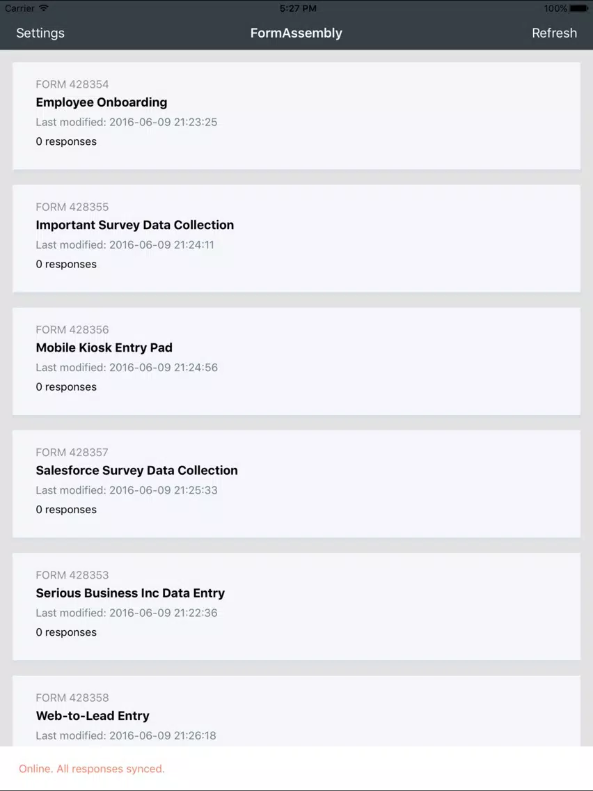 FormAssembly Submit iPad 应用截图