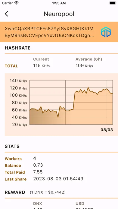 Capturas de tela do Crypto Coin Mining Monitor