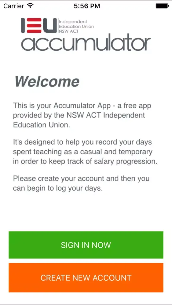 Captures d'écran de IEU NSW/ACT Accumulator App