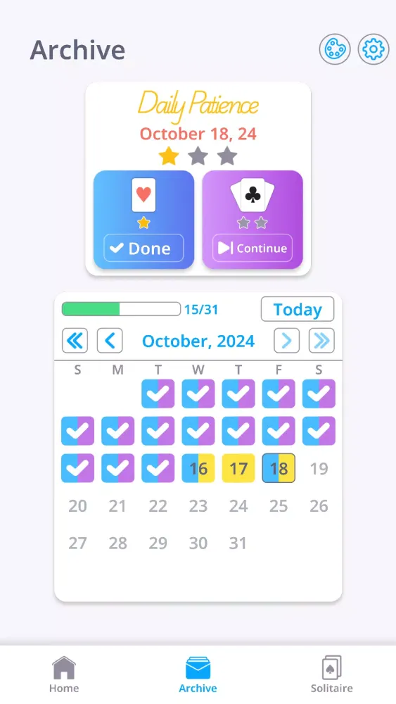 Solitaire. Daily Patience Game स्क्रीनशॉट