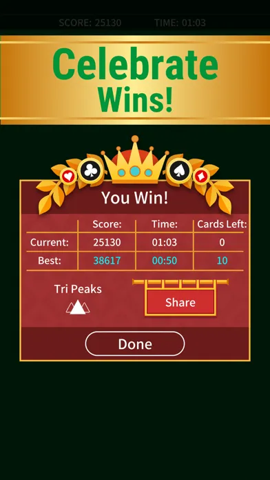 Скриншоты TriPeaks Solitaire Classic.