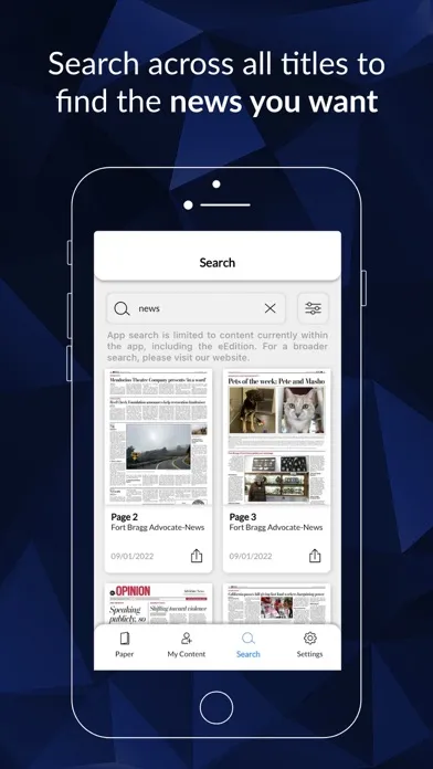 Captures d'écran de Fort Bragg Advocate e-Edition