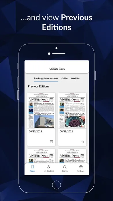 Captures d'écran de Fort Bragg Advocate e-Edition