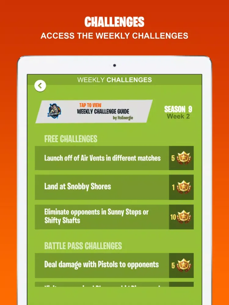 Tangkapan layar Fortnite Companion & Quiz iPad 