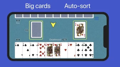 Tangkapan skrin Real Gin Rummy - no ads!