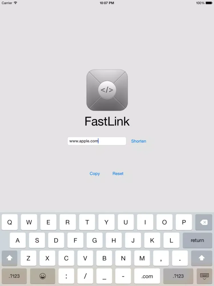 Tangkapan layar FastLink iPad 