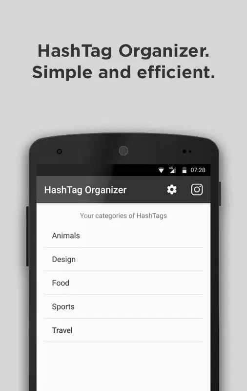 Zrzuty ekranu HashTag Organizer