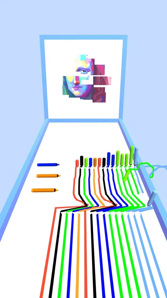 ภาพหน้าจอของ Pencil Run 3D : Colorful Lines