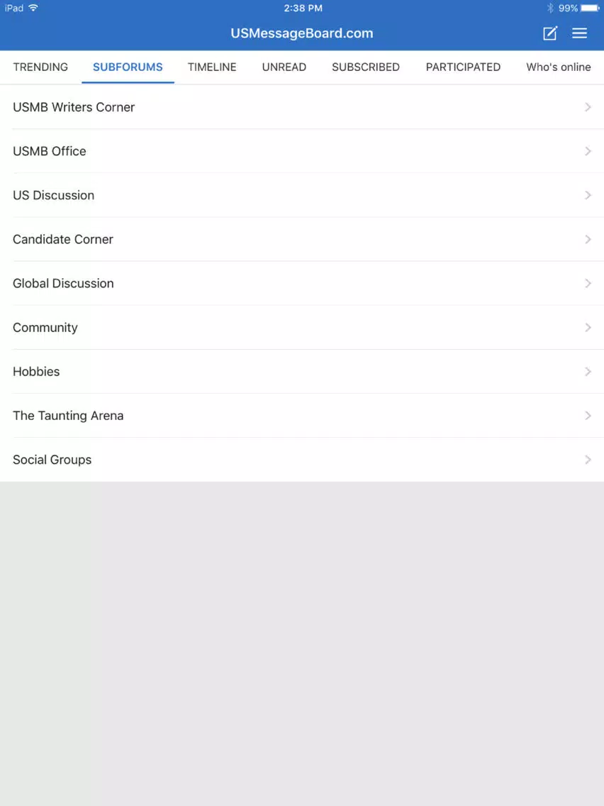 US Message Board iPad  Ekran Görüntüleri